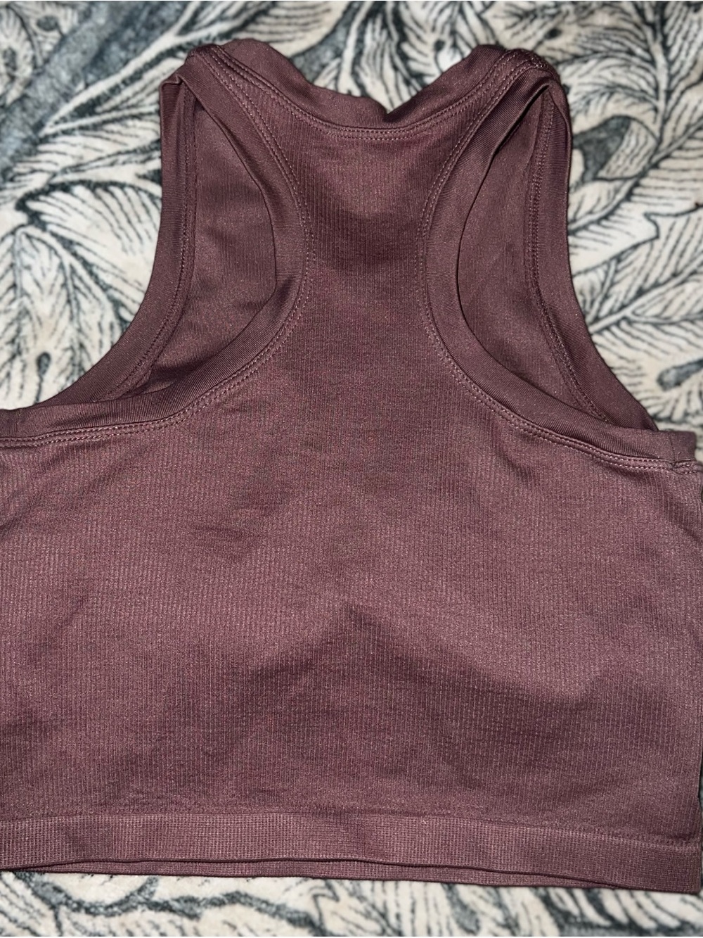 Pro-Fit Ribbed Cropped Tank — Deep Plum - Picture 3 of 5